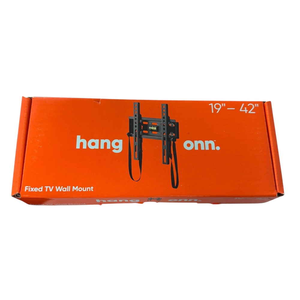 Hang Onn‎ Fixed TV Wall Mount 19 to 42 Inch TVs Black Metal Holds up to 35 Ibs